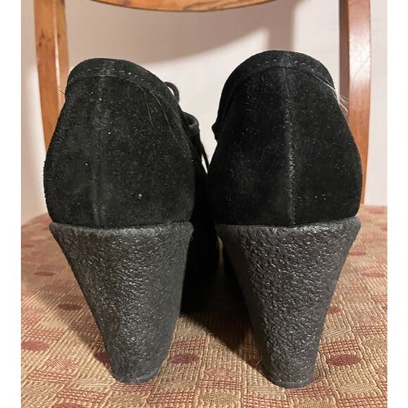 RARE! Vintage Y2K KORS black suede wedge booties, 9 - Picture 3 of 4